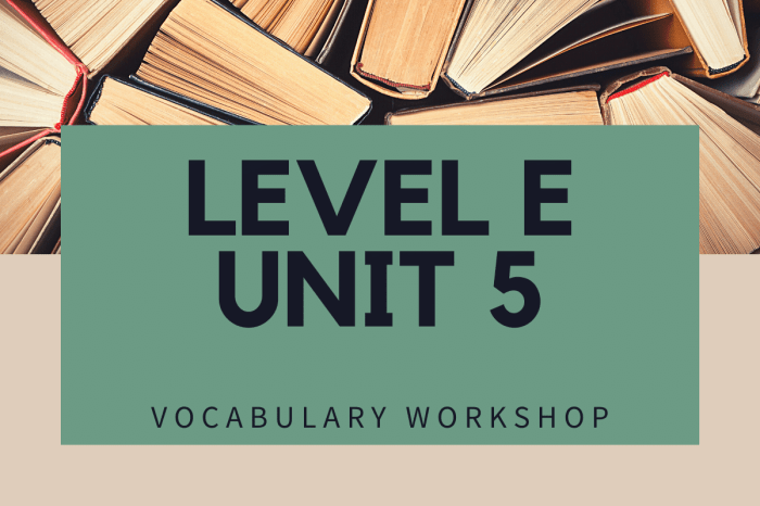 Vocab workshop level e unit 5 answers