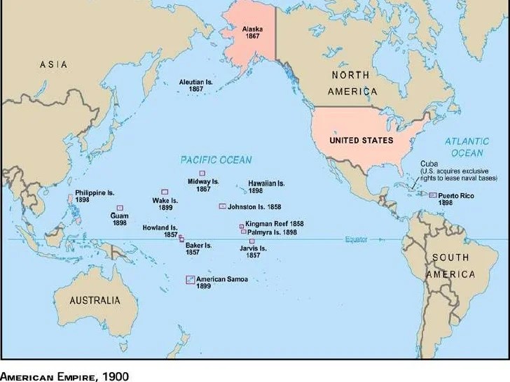 U.s. territorial influence 1914 map