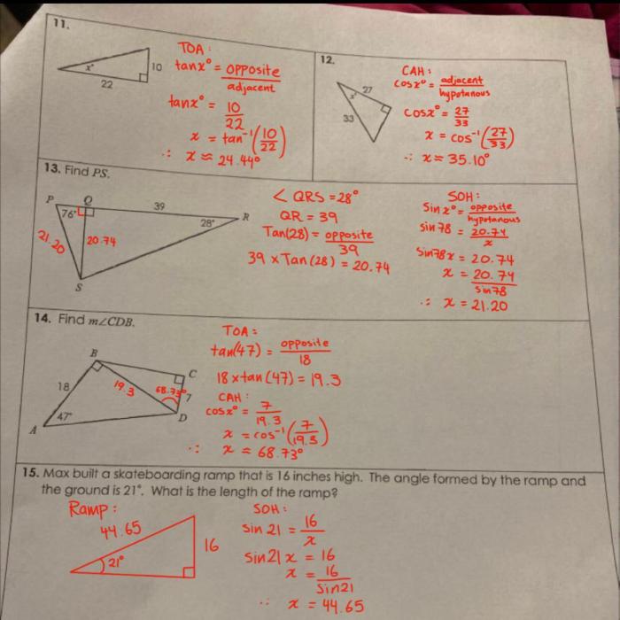 Unit 7 homework 2 special right triangles