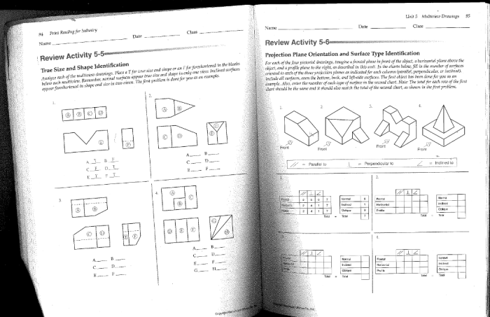 Print reading for industry review activity 10 1