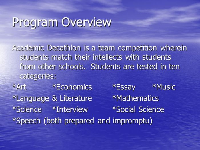 Academic decathlon impromptu speech topics